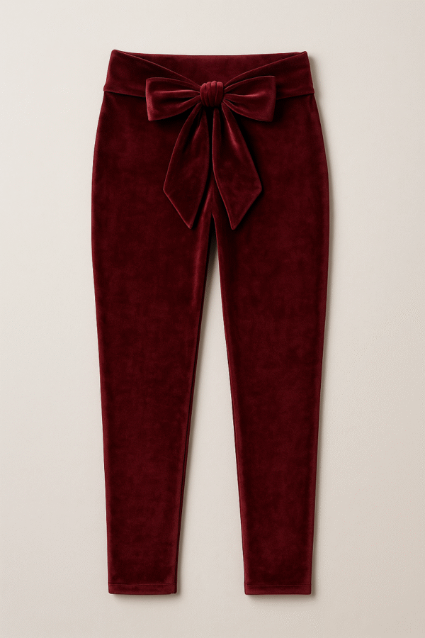 Legginsy z kokardą bordowe