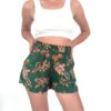zielone damskie szorty w kolorowe wzory